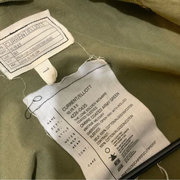 Current Elliot Army Green Ombre Jacket size 1 - Picture 10 of 12